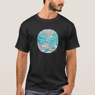 Camiseta Abstrato Stingray Mandala Ocean Art Manta Ray