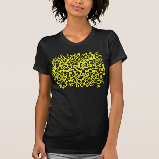 Camiseta Abstrato Structure - Amarelo no escuro (Frente)