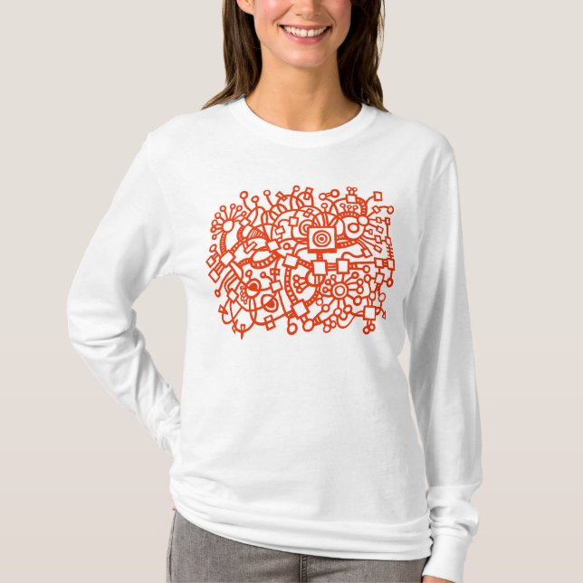 Camiseta Abstrato Structure - Brick Red (Frente)