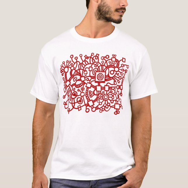 Camiseta Abstrato Structure - Ruby Red (Frente)