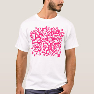 Camiseta Abstrato Structure - Vermelho Neon