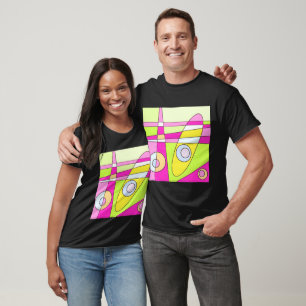 Camiseta Abstrato surfing Bright Green Bublegum verde rosa
