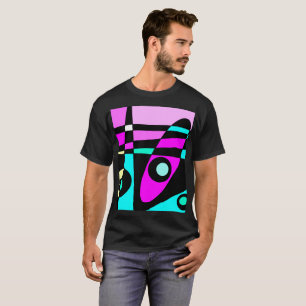 Camiseta Abstrato Surfing Turquoise Hot Pink Amarelo Amarel