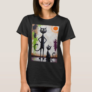 Camiseta Abstrato Surreal Cat Shirt - Artística Feline Tea