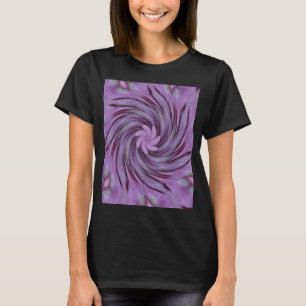 Camiseta Abstrato Swirl Pink Hydrangea Padrão Floral