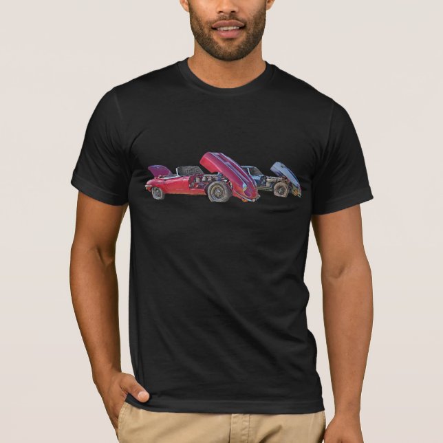 Camiseta Abstrato T-Shirt Clássico Do Carro Do Tipo E (Frente)