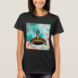 Camiseta Abstrato Turtle Trabalho de arte