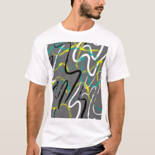 Camiseta Abstrato Urban: Grunge Wave Lines.