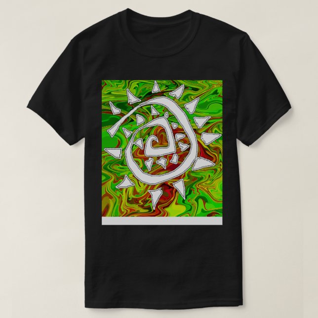 Camiseta abstrato verde (Frente do Design)