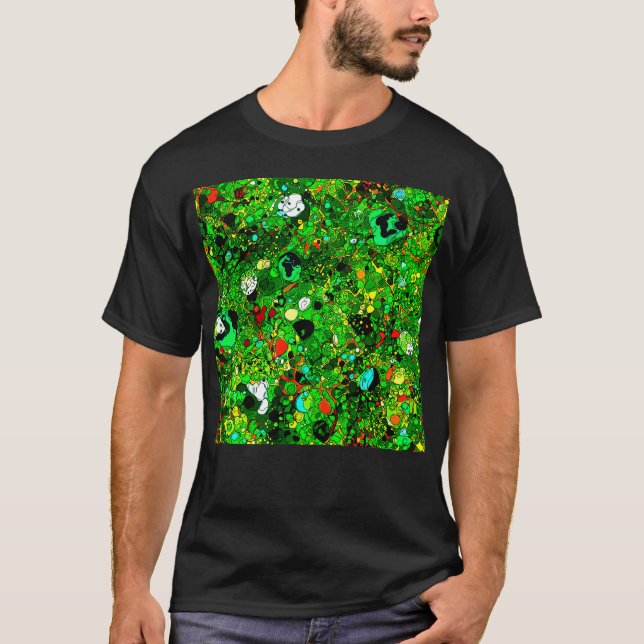 Camiseta Abstrato Verde do Mundo 409 (Frente)