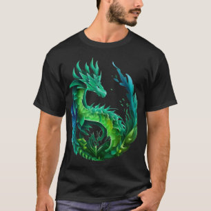 Camiseta Abstrato verde Dragon Nature Design