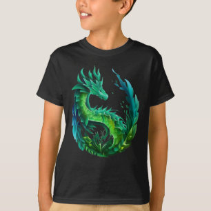 Camiseta Abstrato verde Dragon Nature Design