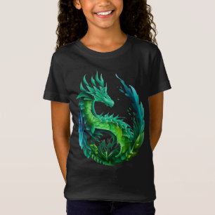 Camiseta Abstrato verde Dragon Nature Design