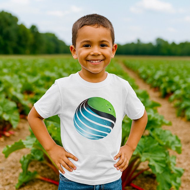Camiseta Abstrato Verde e Azul Globo Moderno Terra (Criador carregado)