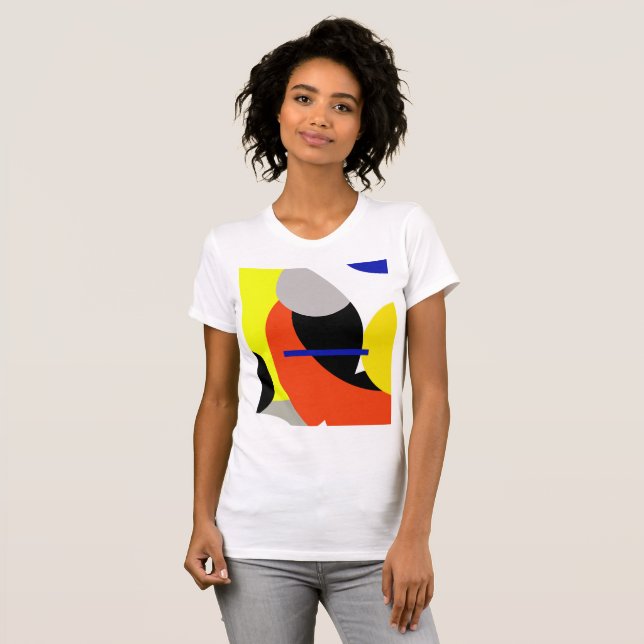Camiseta Abstrato Vermelho Amarelo (Frente Completa)