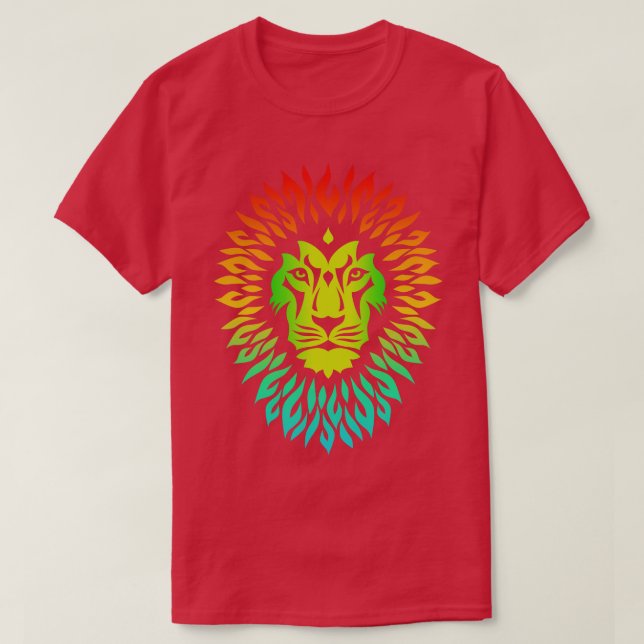 Camiseta Abstrato Vivid Wildlife Mountain Lion Face (Frente do Design)