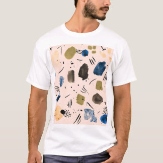 Camiseta Abstrato Watercolor: Padrão Geométrico de Tinta.