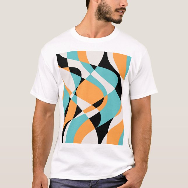 Camiseta Abstrato Waves - Design sem costura padrão (Frente)