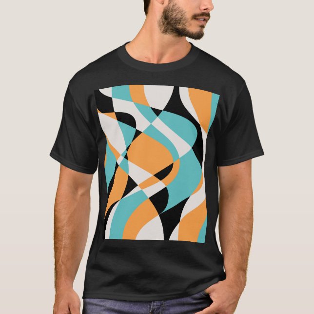 Camiseta Abstrato Waves - Design sem costura padrão (Frente)