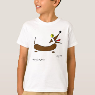 Camiseta Abstrato Wiener Dog Kids American Roupa-Shirt