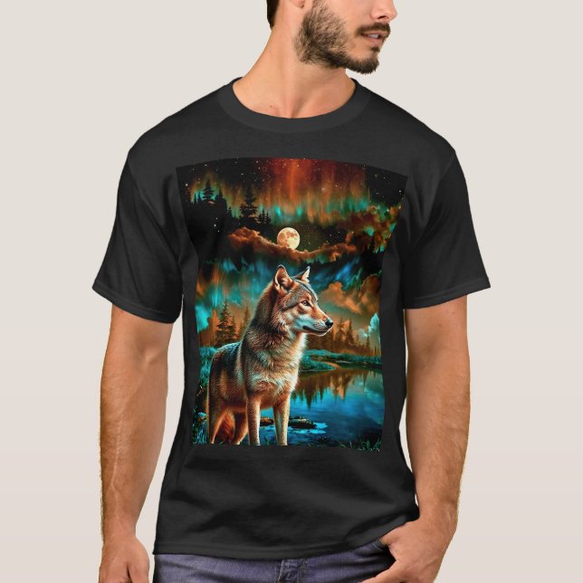 Camiseta Abstrato Wolf em Woods (Frente)