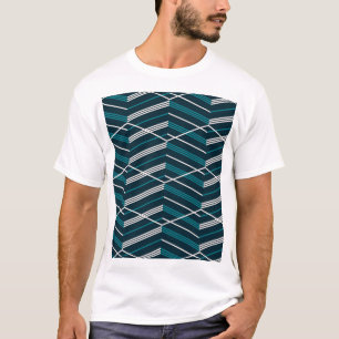 Camiseta Abstrato zigzag: elegante vintage geométrico.