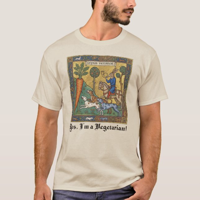Camiseta Absurdo Medieval: A Lebre Caça a Cenoura (Frente)