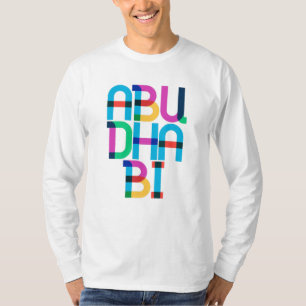 Camiseta Abu Dhabi Emirados Árabes Unidos Letras Pop Art