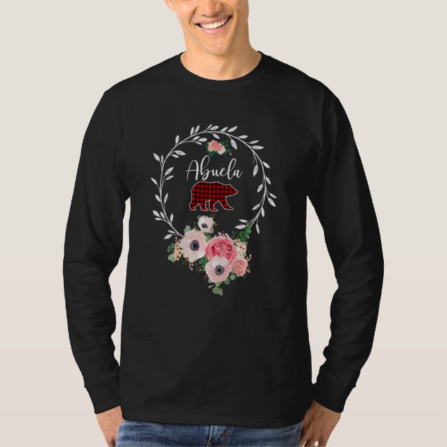 Camiseta Abuela Bear Xmas Family Natal Pajama Red Xadrez (Frente)
