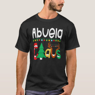 Camiseta Abuela Claus Santa Tree Lights Reindeer Christmas