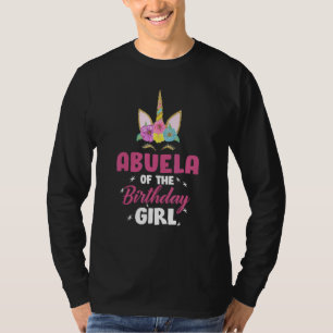 Camiseta Abuela Da Família De Raparigas Unicórn De Aniversá