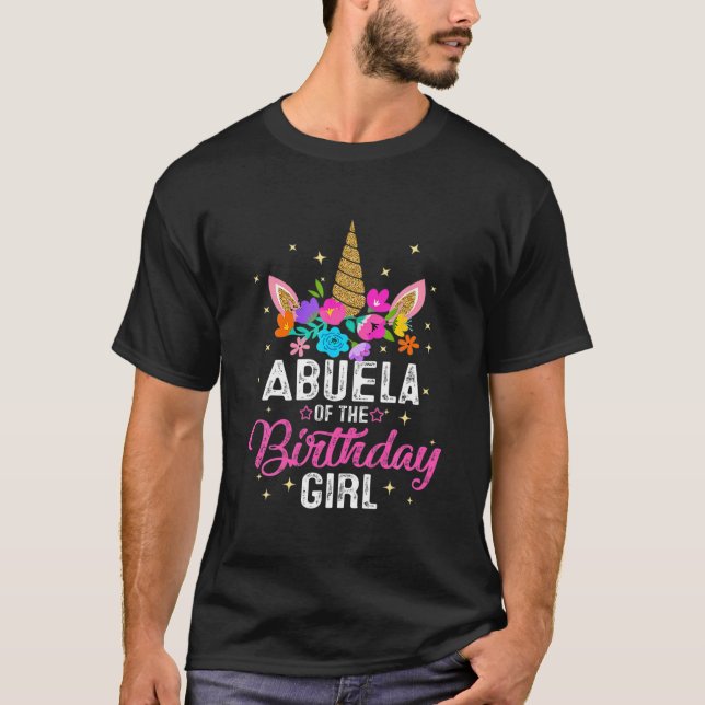 Camiseta Abuela Da Rapariga De Aniversário Mãe Dotada De Un (Frente)
