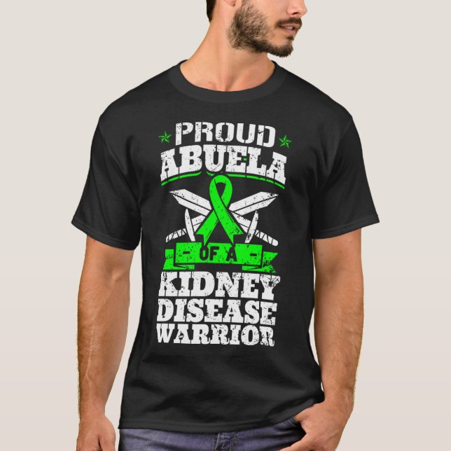 Camiseta Abuela De Um Guerreiro De Doença Renal Grande Cons (Frente)