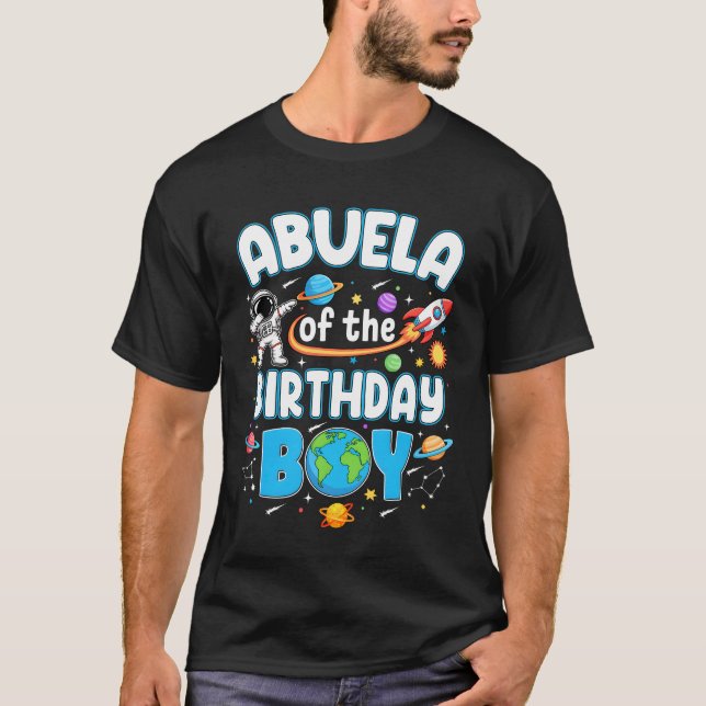 Camiseta Abuela Of The Birthday Boy Astronaut Family Space  (Frente)