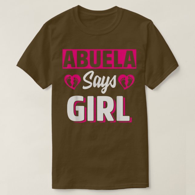 Camiseta Abuela Says Girl Cute Gender Reveal Team Pink Baby (Frente do Design)