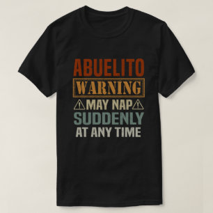 Camiseta Abuelito aviso pode dormir repentinamente a qualqu