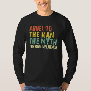 Camiseta Abuelito O Homem O Mito A Má Influência  Vinta