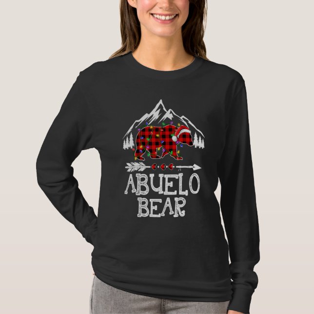 Camiseta Abuelo Bear Buffalo Plaid Matching Family Christma (Frente)