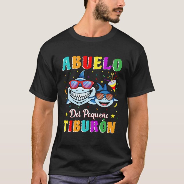 Camiseta Abuelo del Pequeño Tiburón nieto cumpleaños tiburó (Frente)