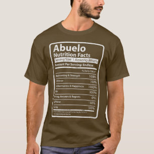 Camiseta Abuelo Nutrição Fala Dia de os pais Engraçado de A
