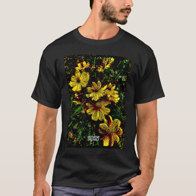 Camiseta Abundant Permaculture Kitchen Garden Plants Nastur (Frente)