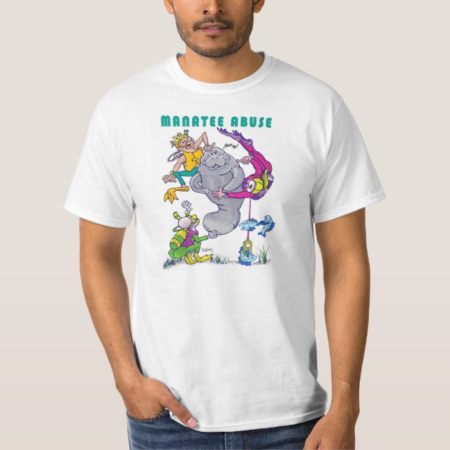 Camiseta Abuso do peixe-boi - direitos do peixe-boi - (Frente)