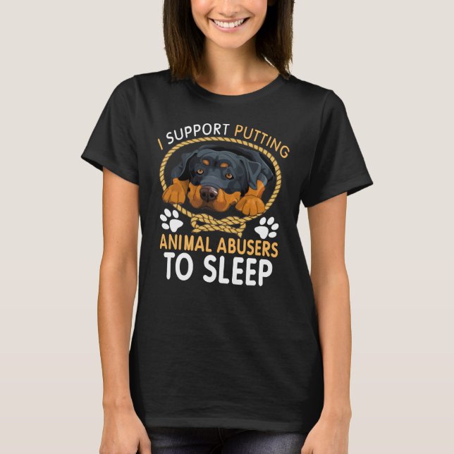 Camiseta Abusos Para Dormir Rottweiler Cachorro Premium (Frente)