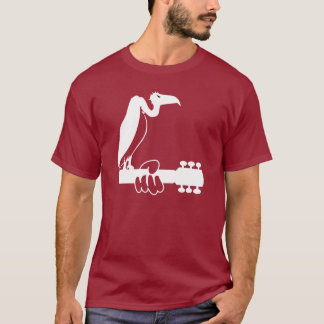 Camiseta Abutre em um pescoço da guitarra