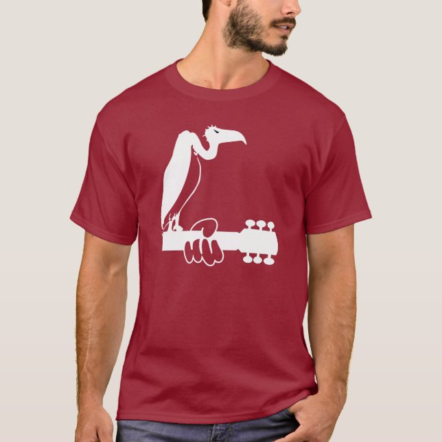 Camiseta Abutre em um pescoço da guitarra (Frente)