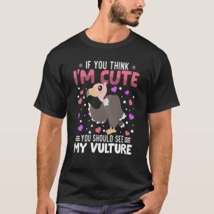 Camiseta Abutre Heart Dia de os namorados Animal Para Mulhe