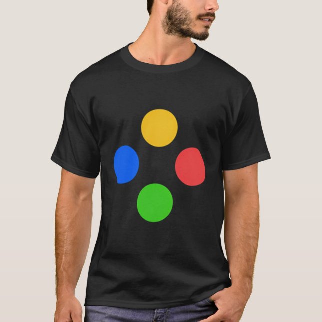 Camiseta Abxy de Botões Controladores de Jogos (Frente)
