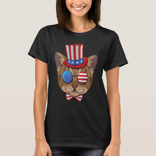 Camiseta Abyssinian 4 De Julho Americano Abyssinian Usa Unc (Frente)