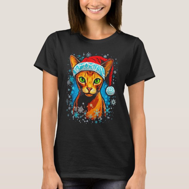 Camiseta Abyssinian Cat Christmas 1 (Frente)