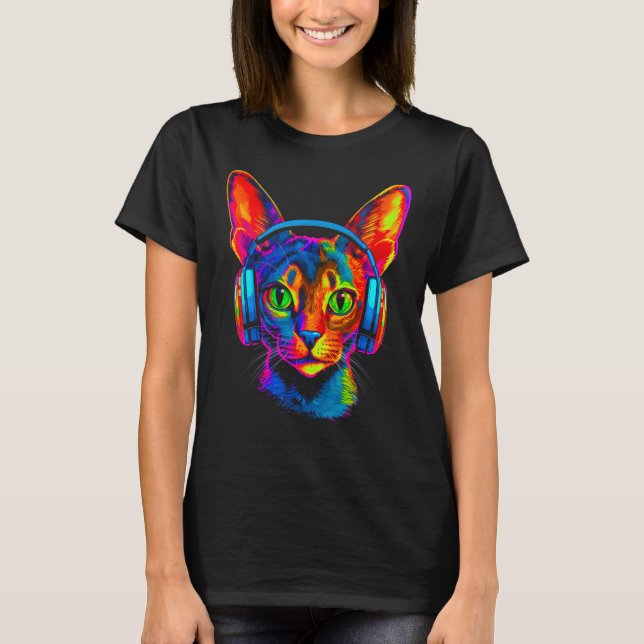 Camiseta Abyssinian Cat DJ Festival (Frente)